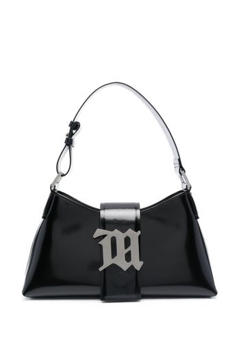 MISBHV leather logo-plaque shoulder bag - Nero