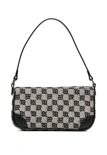 MISBHV logo-jacquard leather shoulder bag - Toni neutri