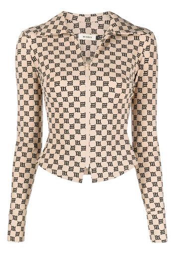 MISBHV monogram-print zip-up top - Toni neutri