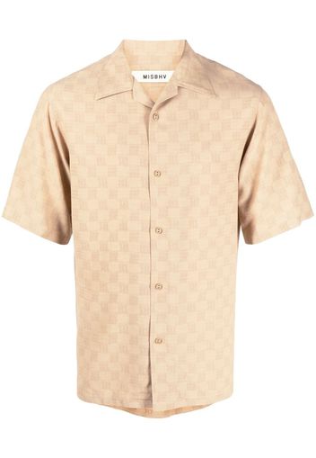 MISBHV monogram-print short-sleeve shirt - Toni neutri