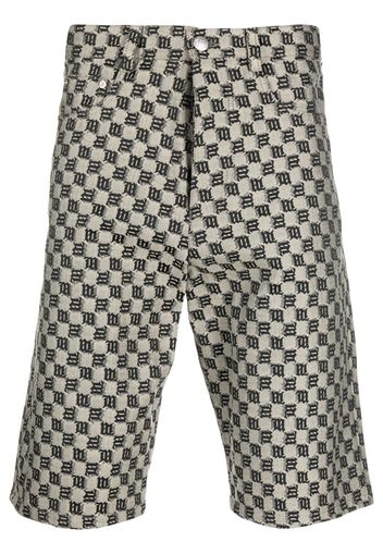 MISBHV monogram-print cotton-blend shorts - Toni neutri