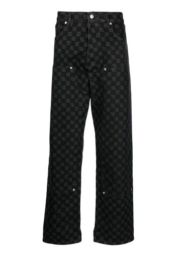 MISBHV monogram-print straight-leg trousers - Nero