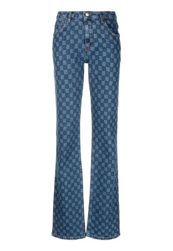 MISBHV monogram-print flared jeans - Blu