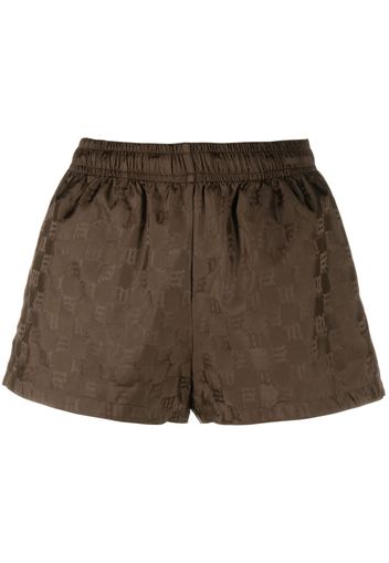 MISBHV logo-pattern satin shorts - Marrone