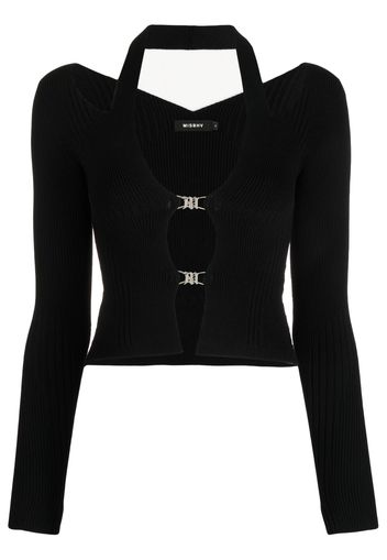 MISBHV cold-shoulder cropped cardigan - Nero