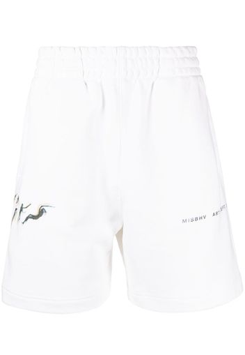 MISBHV logo-print track shorts - Bianco