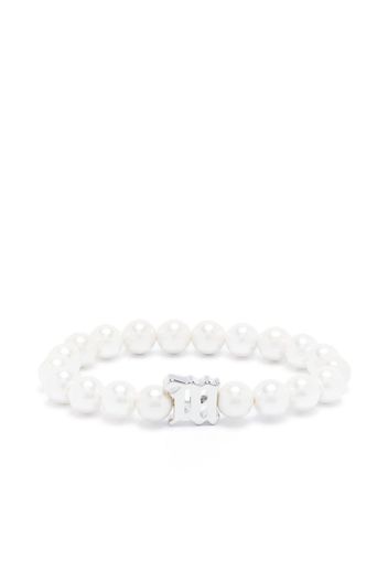 MISBHV logo-charm pearl bracelet - Bianco
