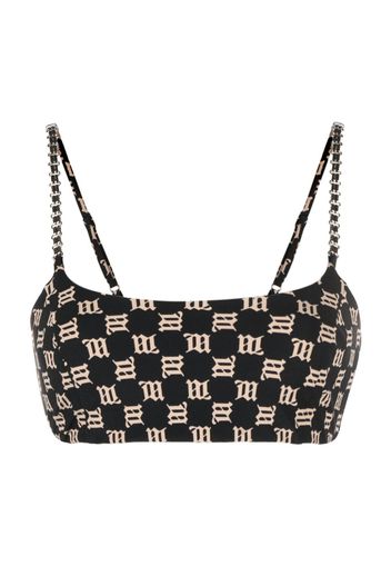 MISBHV chain-strap monogram crop top - Nero