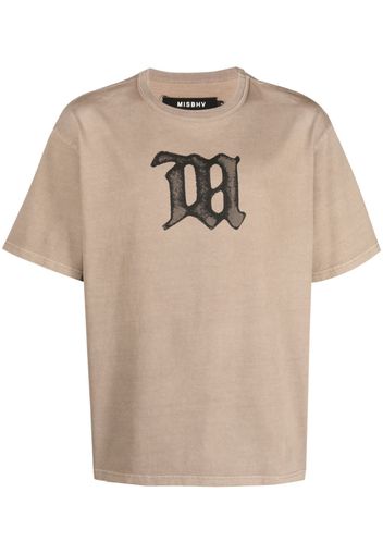 MISBHV logo-print cotton T-Shirt - Marrone