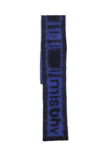 MISBHV intarsia-knit logo textured scarf - Blu
