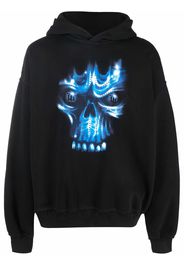 MISBHV skull print drawstring hoodie - Nero