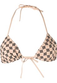 MISBHV monogram-pattern bikini top - Toni neutri