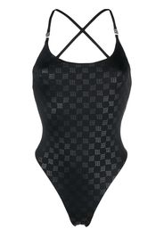 MISBHV monogram-pattern one-piece swimsuit - Nero