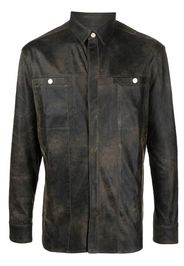 MISBHV long-sleeve faux-leather shirt - Marrone