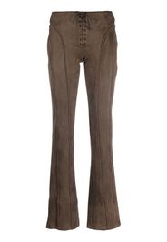 MISBHV tie-front faux suede trousers - Marrone