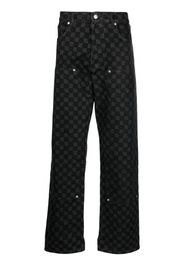 MISBHV monogram-print straight-leg trousers - Nero