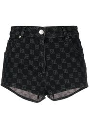 MISBHV monogram-print mini denim shorts - Nero