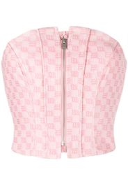 MISBHV monogram-print corset top - Rosa