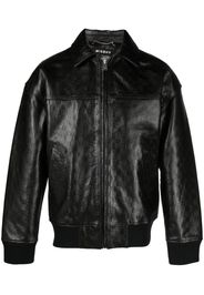 MISBHV monogram-jacquard leather jacket - Nero