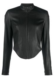 MISBHV corset faux-leather biker jacket - Nero