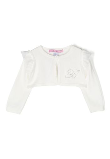 Miss Blumarine logo embellished cardigan - Bianco