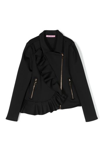 Miss Blumarine asymmetric-ruffle jacket - Nero
