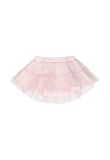 Miss Blumarine logo-embroidered layered-tulle skirt - Rosa