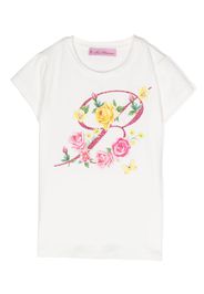 Miss Blumarine floral-print cotton T-shirt - Bianco