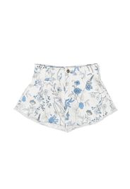 Miss Blumarine floral print shorts - Bianco