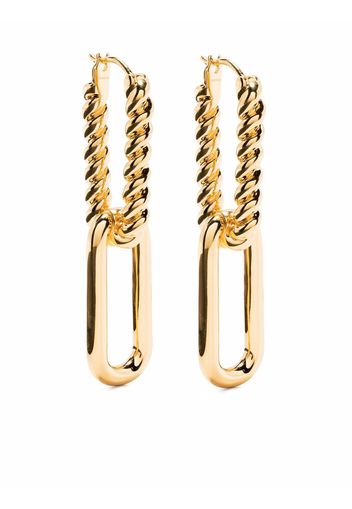 Missoma radial ovate drop hoop earrings - Oro