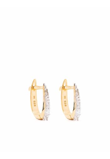 Missoma Claw crystal pavé huggie earrings - Oro