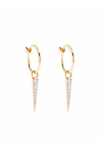 Missoma crystal pavé mini spike charm hoop earrings - Oro