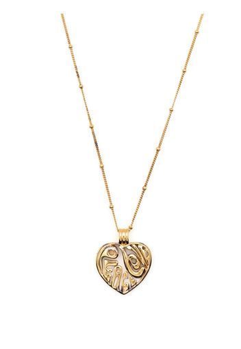 Missoma Collana con pendente cuore inciso - Oro