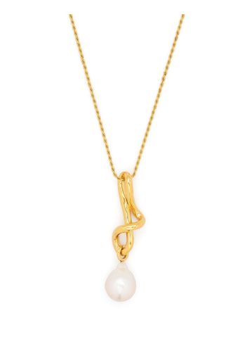 Missoma Molten Knot Pearl Drop necklace - Oro