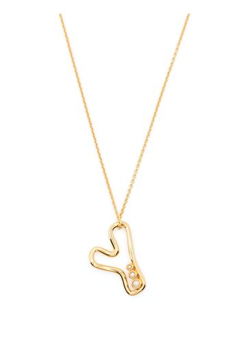 Missoma Chubby Pearl Initial necklace - Oro