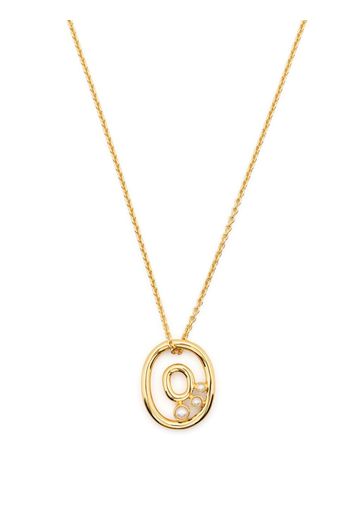 Missoma pearl-embellished initial pendant necklace - Oro