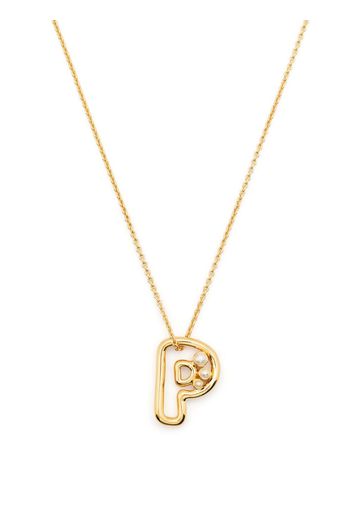 Missoma pearl-embellished initial pendant necklace - Oro