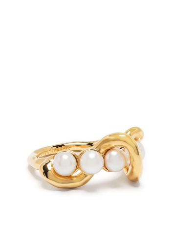 Missoma Molten pearl twisted stacking ring - Oro