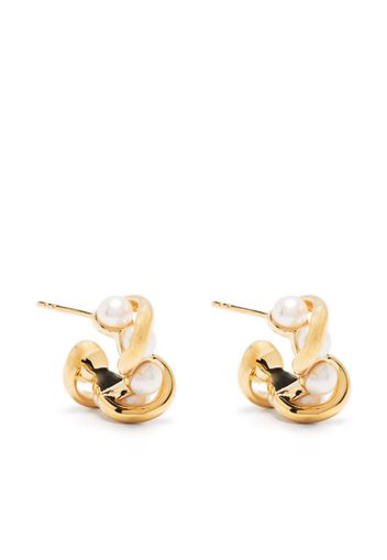 Missoma Molten pearl twisted hoop earrings - Oro