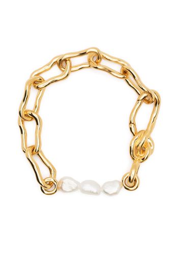 Missoma Molten baroque-pearl twisted-chain bracelet - Oro