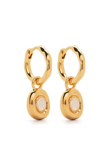 Missoma Molten Gemstone Doughnut Charm small hoop earrings - Oro