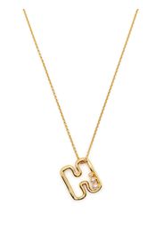 Missoma pearl-embellished initial pendant necklace - Oro