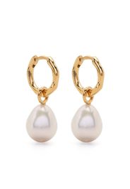 Missoma pearl-drop hoop earrings - Oro