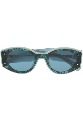 MISSONI EYEWEAR Occhiali da sole ovali con stampa - Blu