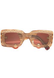 MISSONI EYEWEAR logo print chunky sunglasses - Toni neutri