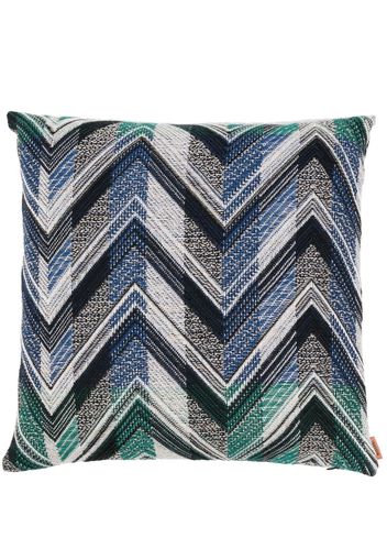 Missoni Home striped logo-patch cushion - Blu