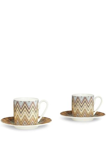 Missoni Home Zig Zag Jarris coffee set - Marrone