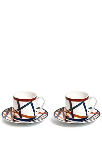 Missoni Home Set di 6 tazzine da caffè e piattini Nastri - Bianco