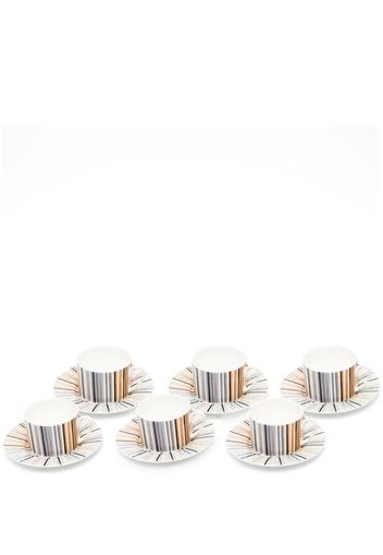 Missoni Home set of six striped tea set - Bianco