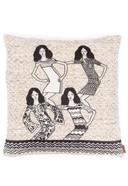 Missoni Home Brunette illustration-print cushion - Toni neutri